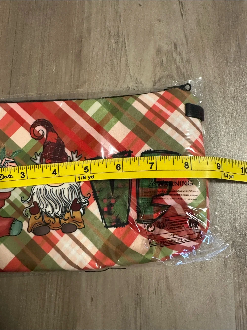 Christmas‎ Gnome Cosmetic Bag NWT